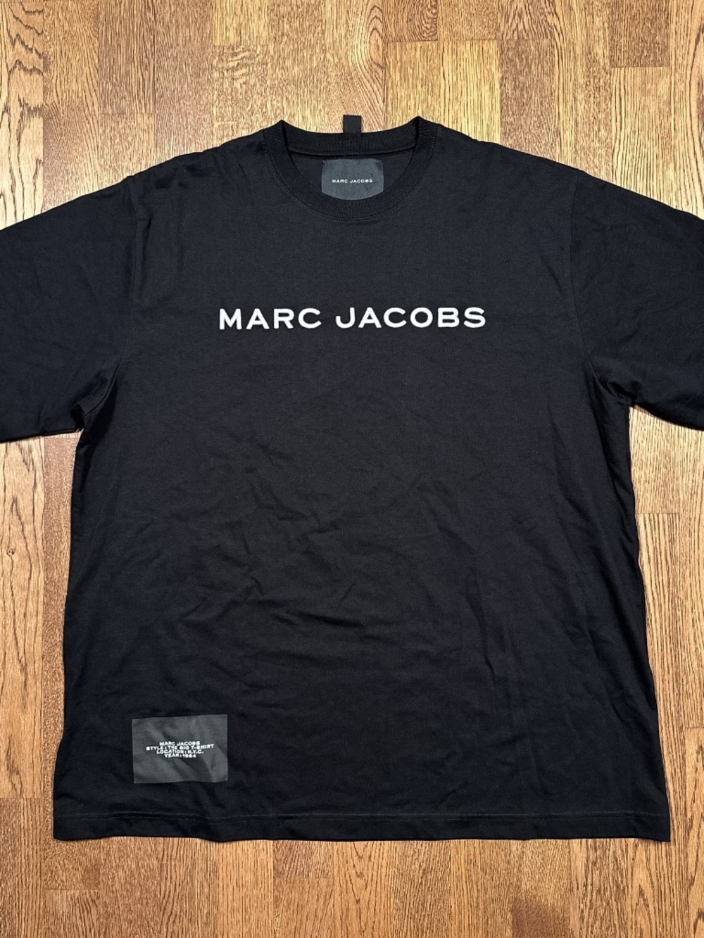 Marc Jacobs The Big T Shirt Embroidered Logo Oversized T Shirt One Size